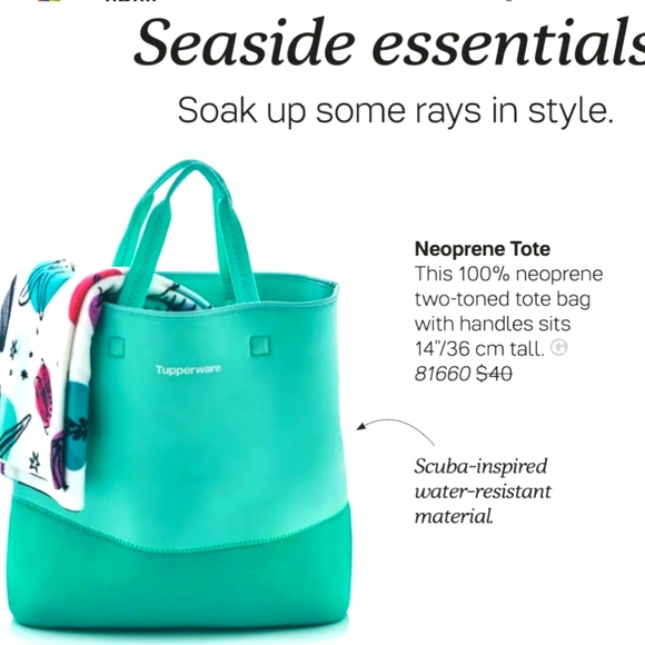 Tupperware Neoprene 14" Tote Bag ~ NEW! - Picture 3 of 3